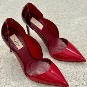 Valentino Garavani Red D’Orsay Pumps – Luxe Patent Leather, Mint Condition